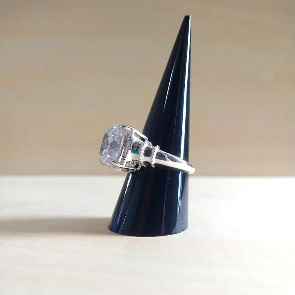 Simulated Diamond Ring in Sterling Silver
